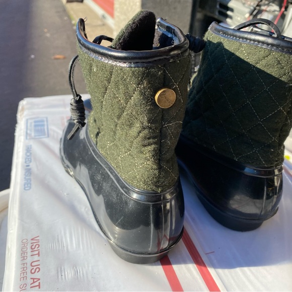 Seven7 Womens Olive Black Duck Wool Goose Winter Rain Waterproof Boots Size 7 - Picture 8 of 11
